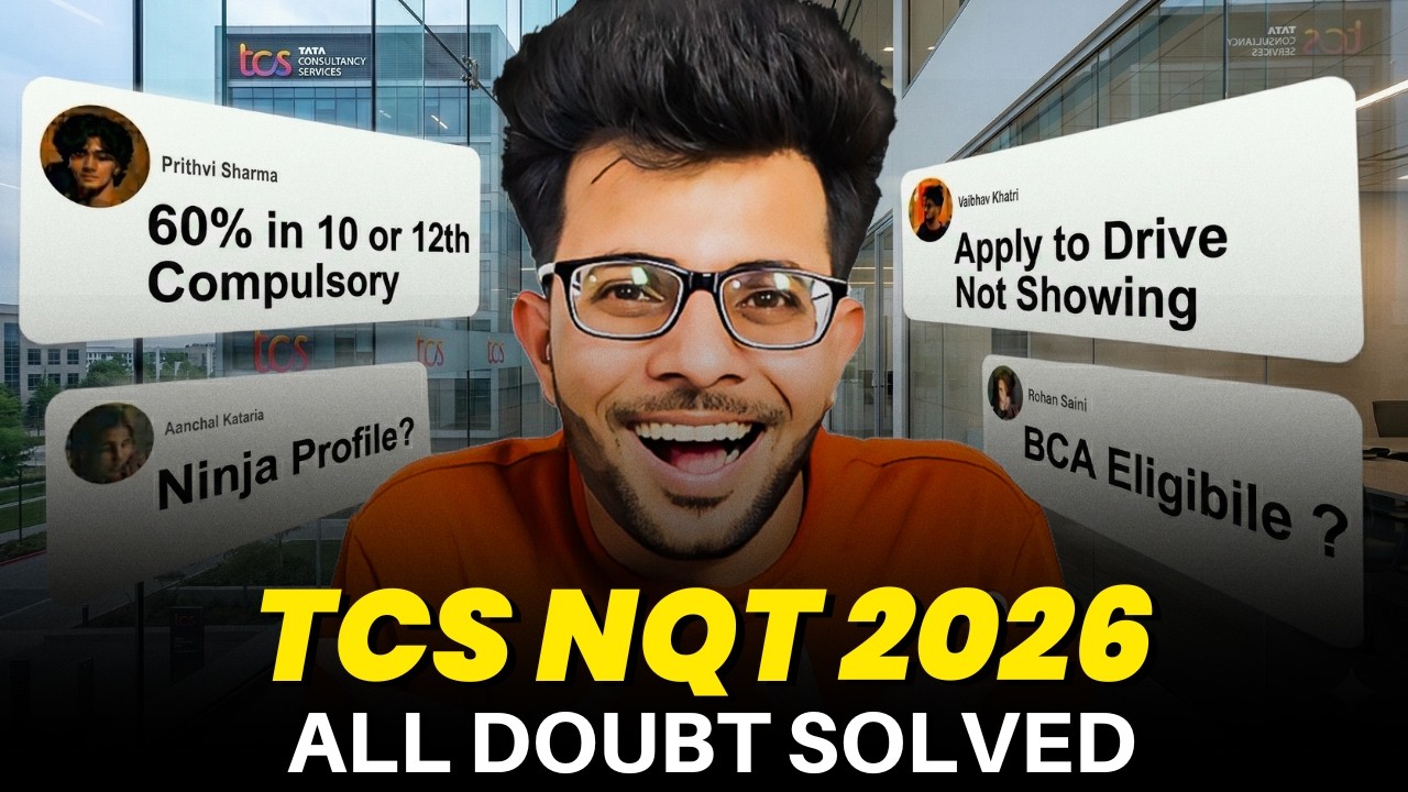 TCS NQT 2026 EXAM Update [ Apply to Drive Not Showing , 60% Rule , Ninja Profile , Backlog ] ✅ 🔥