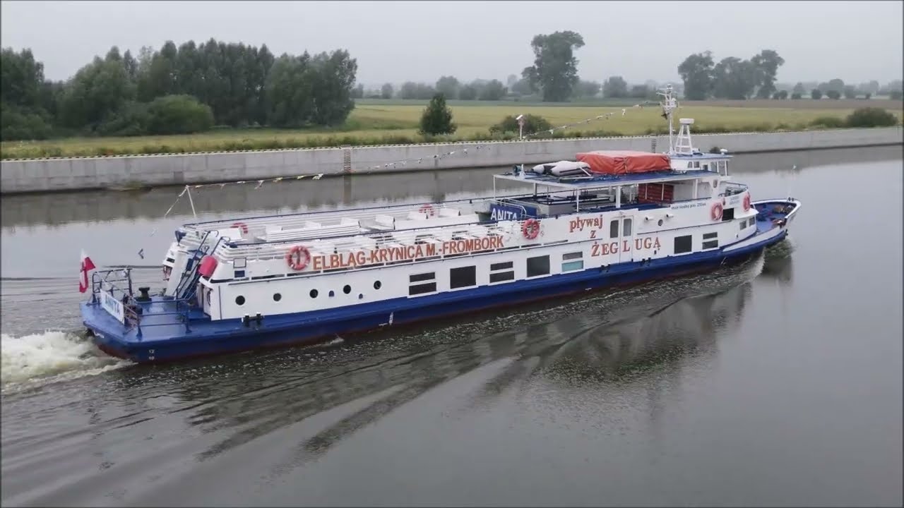 Obrót Mostu w Nowakowie  Rejs Statku Anita  Elbląg - Krynica M