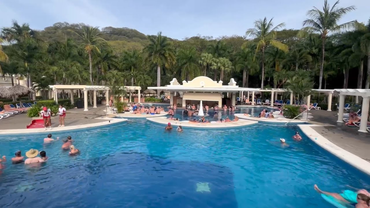 Hotel Riu Guanacaste, resort walk through, pools, bars and buffets!