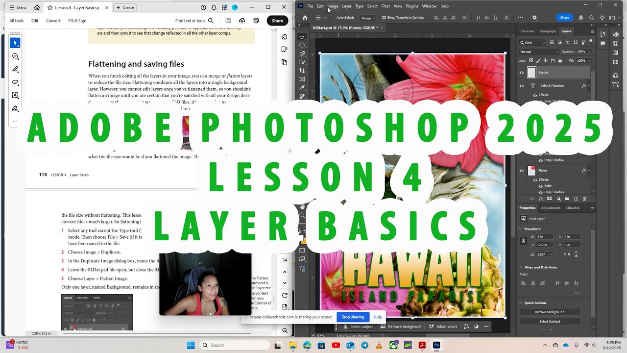 Урок 4 из учебного пособия Adobe Photoshop 2025 &laquo;В книге&raquo; &mdash; Основы работы со слоями.
