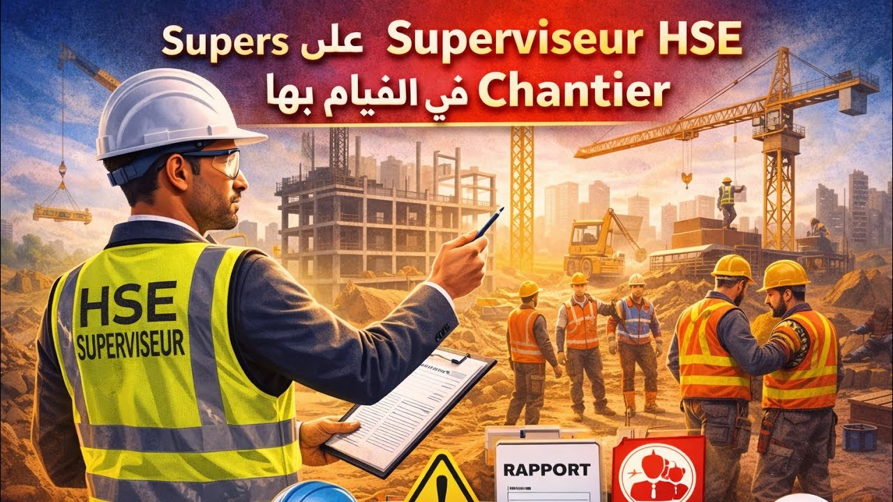 المهام التي يجب على Superviseur HSE القيام بها في Chantier
