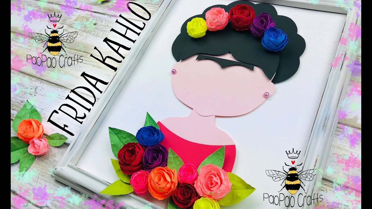 Frida Kahlo Decoración | Moldes GRATIS | Flores de papel | Frida Kahlo Decoration paper flowers