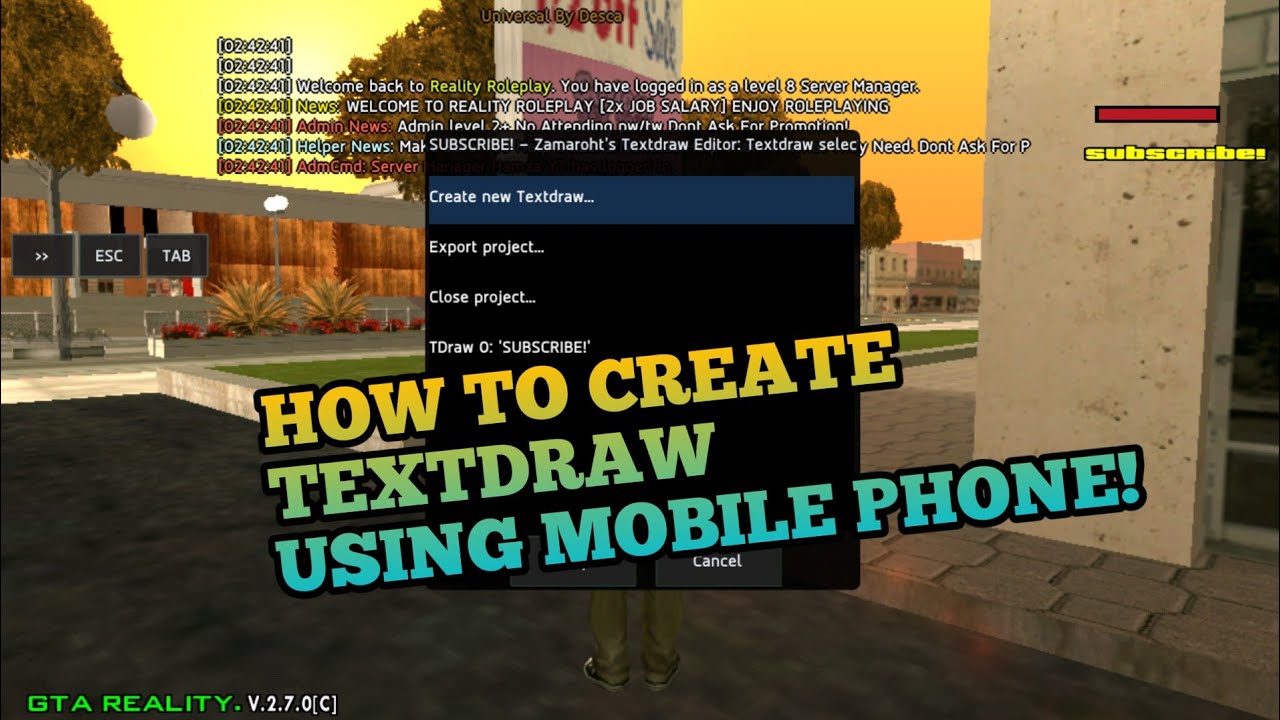 HOW TO CREATE TEXTDRAW USING MOBILE | GTA SAMP