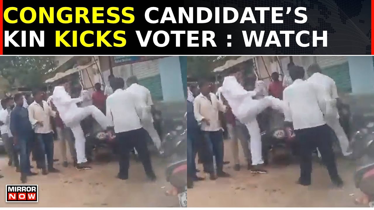 Telangana News: Brother Of Congress MP Kicks Voter Outside Polling Booth; Video Sparks Controversy