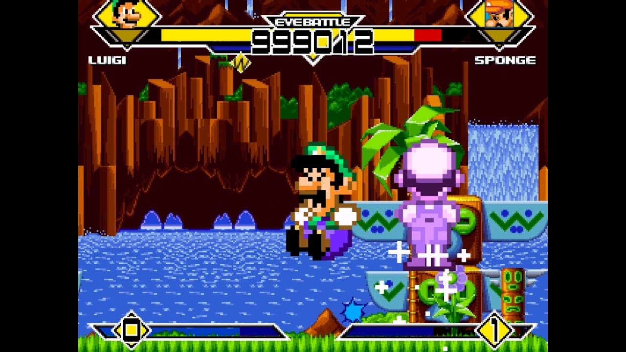 MUGEN SMWAS Luigi vs Spondage Mario (Sponge)