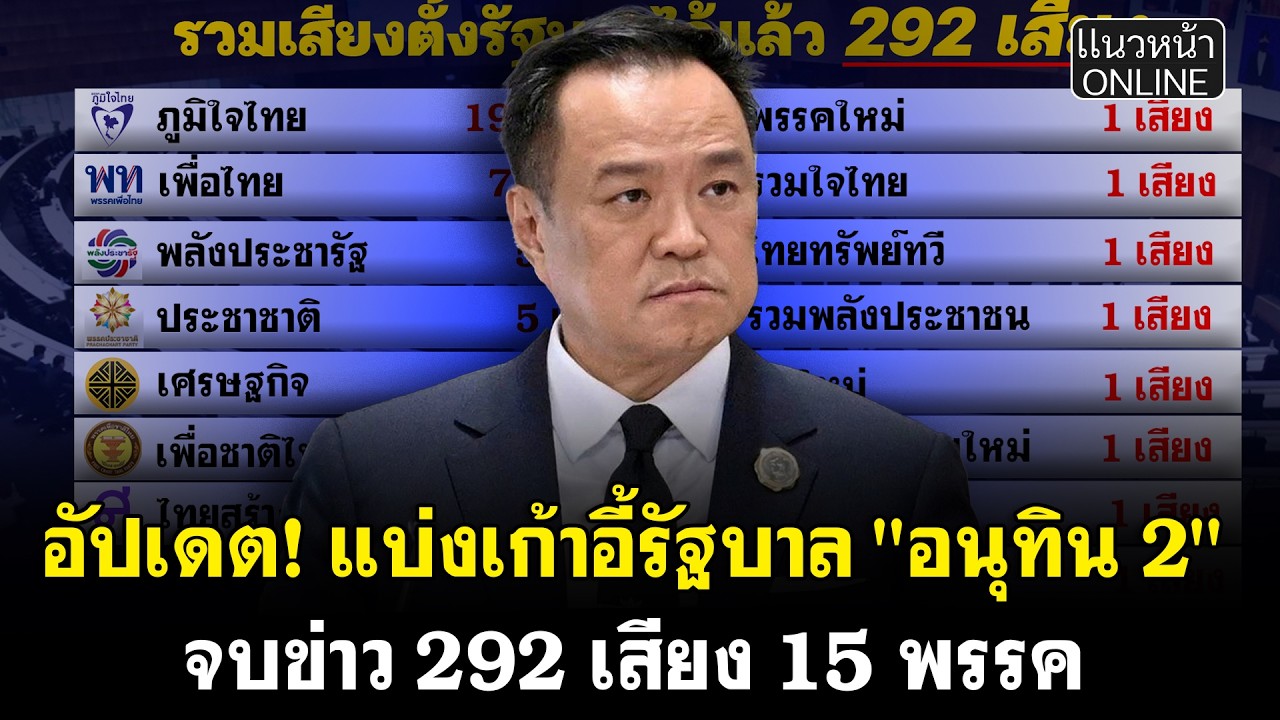 อัปเดต! แบ่งเก้าอี้รัฐบาล 