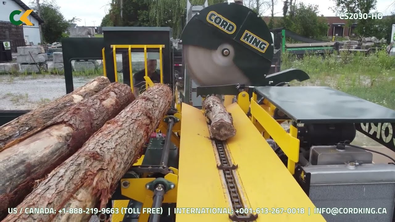 Демонстрация работы дровяной пилы Cord King CS2030-HO – высокопроизводительная, максимально эффек...