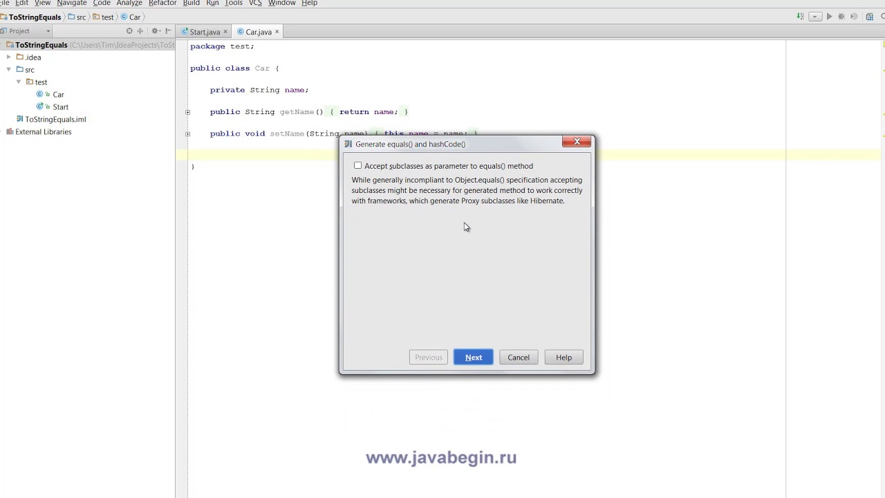15 Методы toString, equals, hashCode в Java