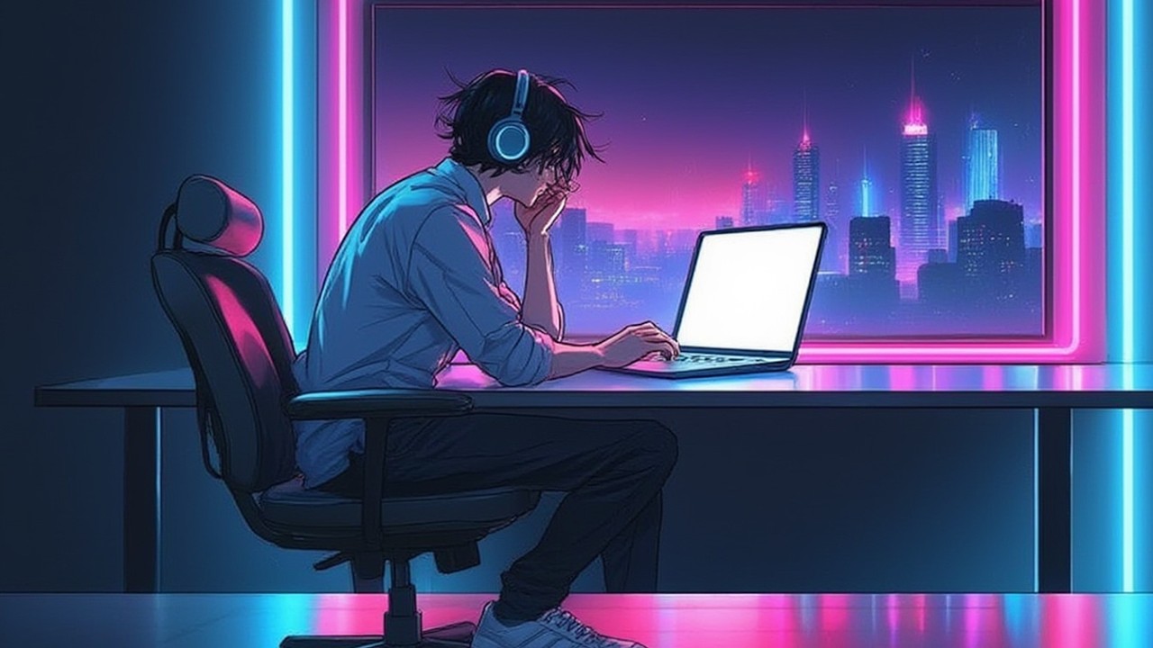 2AM Deep Work 🌙 | Neon Lofi Room for Intense Focus