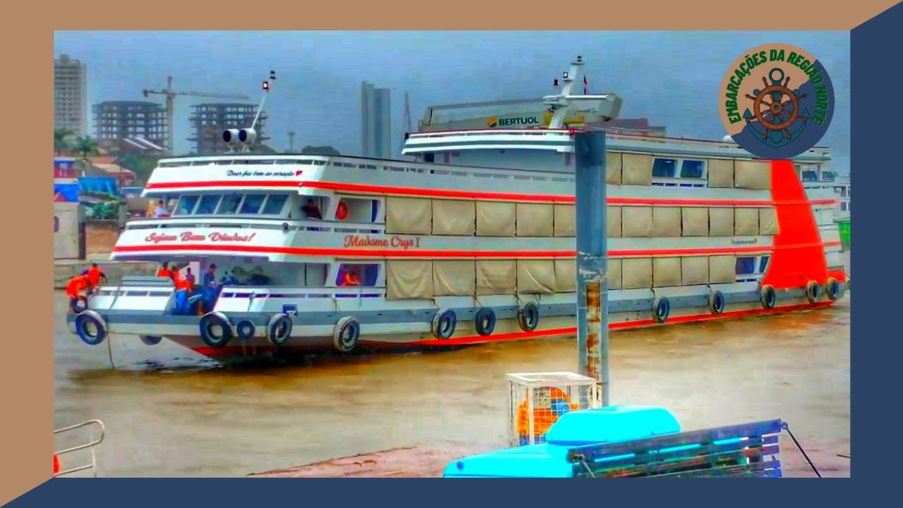 Chegada da torpedo, F/B MADAME CRYS I chegando e atracando em Santarém/PA, vindo de Manaus/AM