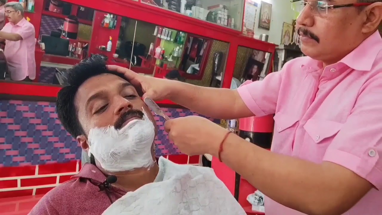 ASMR straight Razor shave / ASMR Beard Shave / Indian Barber / Daddy Barber