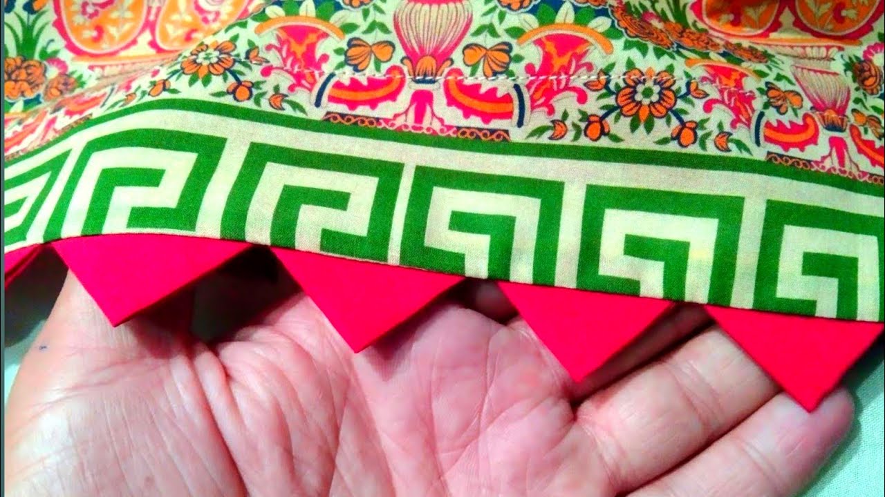 Daman ma samosa lagane ka sub se aasan tareeqa|| Daman design cutting and stitching|| samosa design