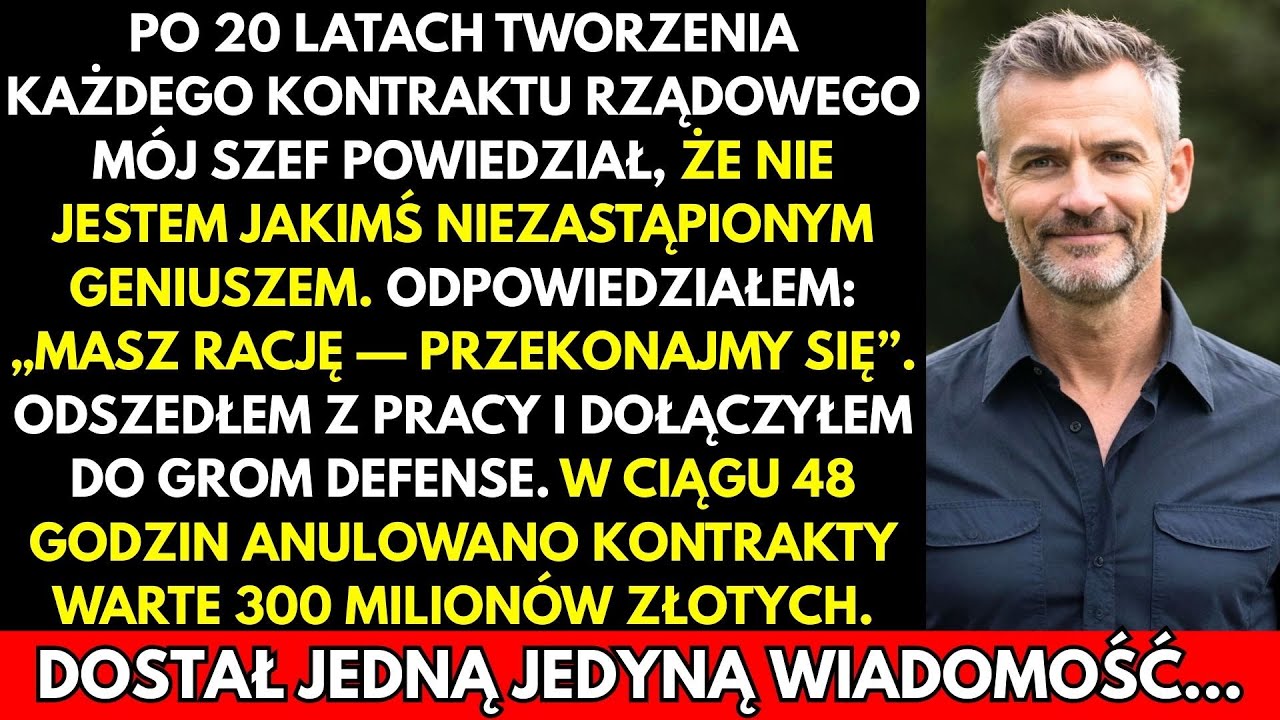 Szef Powiedział „Nie Jesteś Niezastąpionym Geniuszem” Po 20 Latach — Kiedy Podpisałem Z Konkurencją