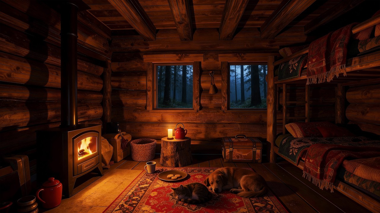 3 Stunden in einem gemütlichen Schlafzimmer 🌧️ Sofortiger Tiefschlaf in der gemütlichen Hütte 🔥
