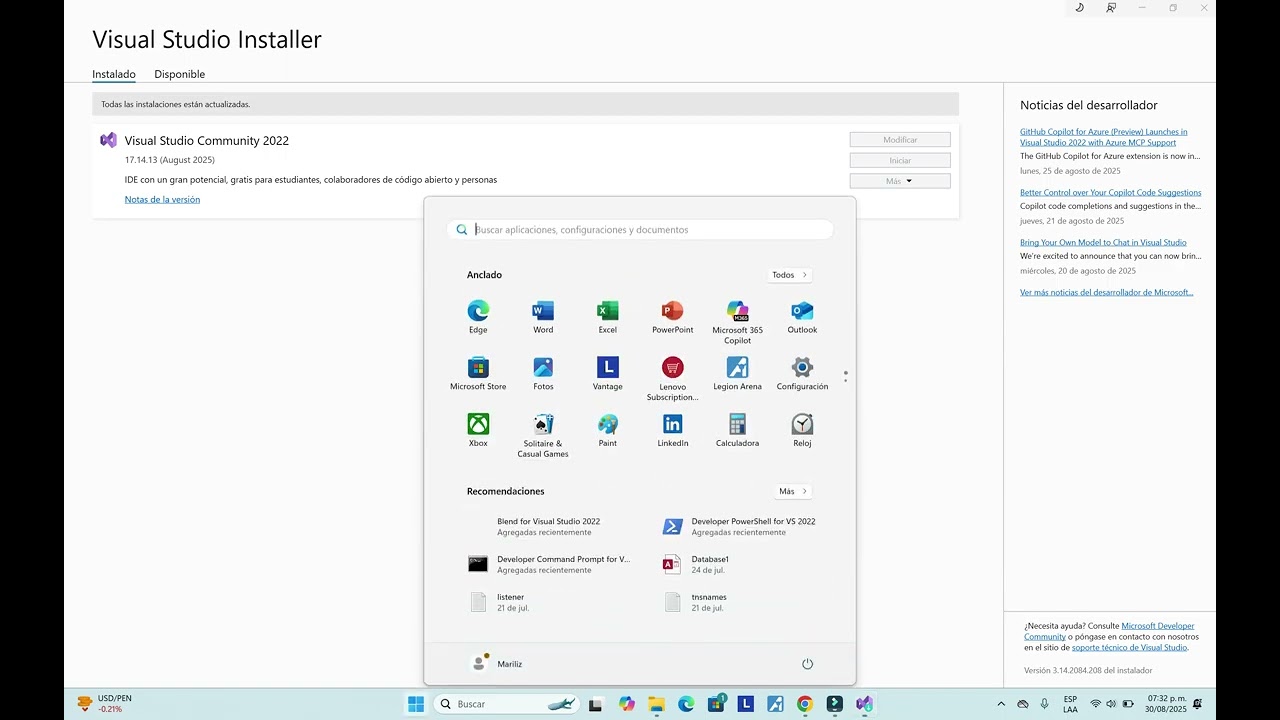 Instalación y configuración de Visual Studio 2022