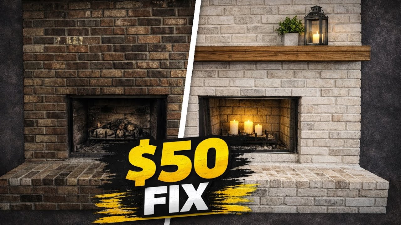 Whitewashing a Fireplace!!