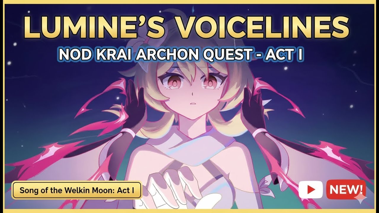 Lumine FINALLY Speaks! 😭 Song of the Welkin Moon: Act I — ALL Lumine Voicelines (JP Dub)