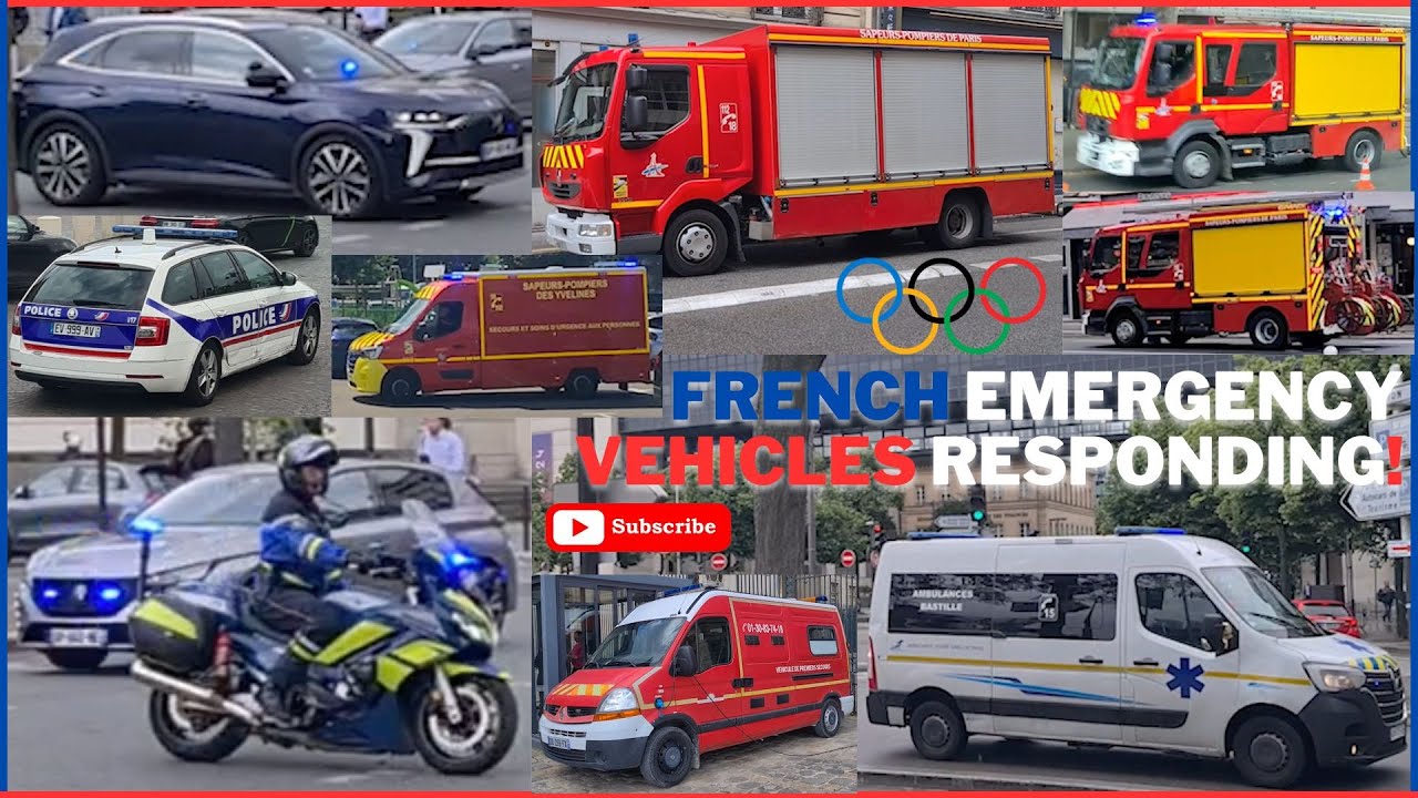 🇫🇷 French Police, Fire & Ambulance Emergency Vehicles Responding for the 2024 Paris Olympics! | AL&S