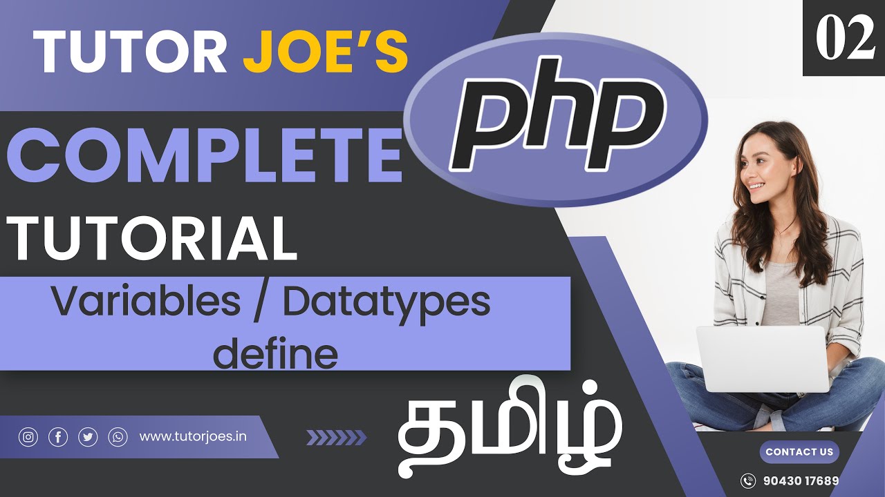 Mixing |  Variables | Datatypes | define | PHP Complete Tutorial in Tamil | Part-2 | Tutor Joe's
