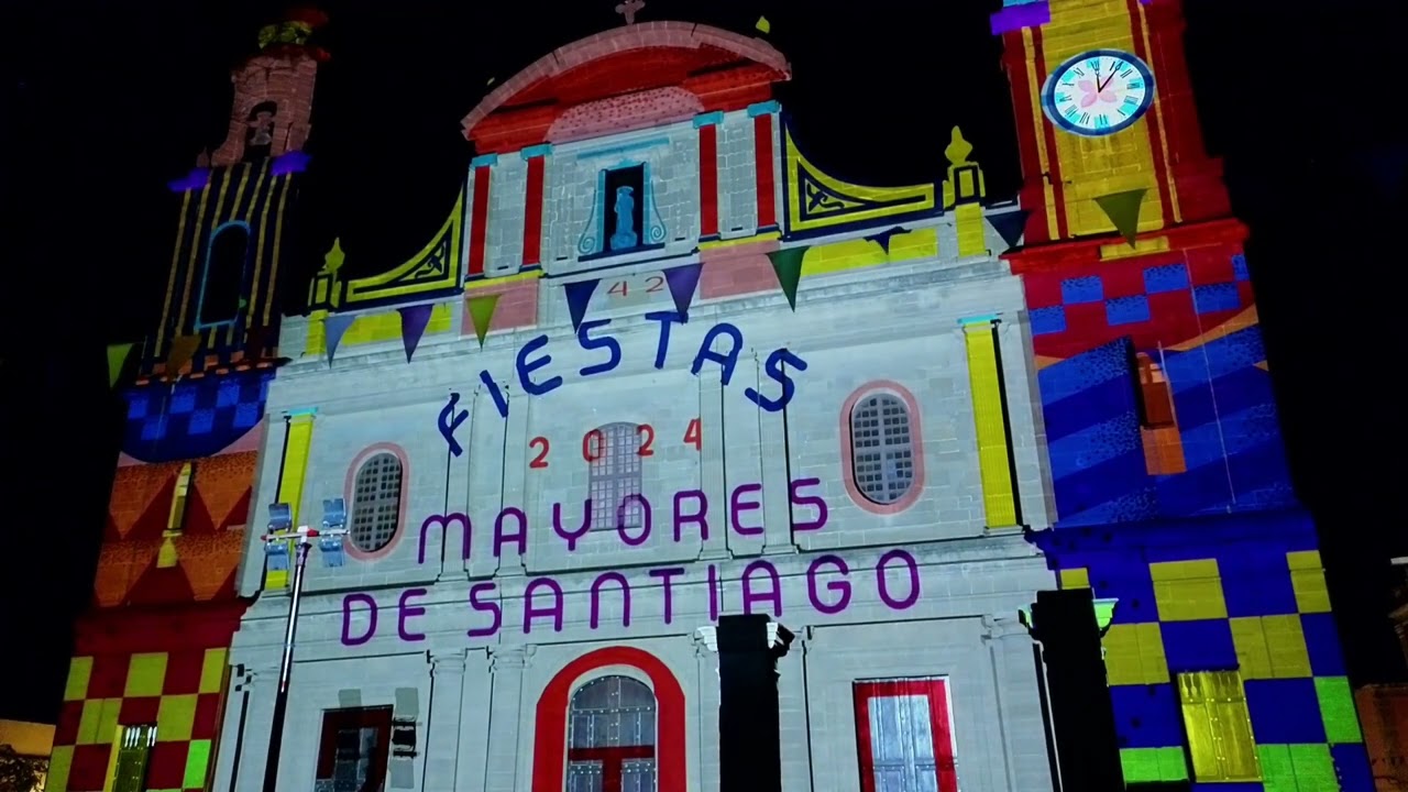 Videomapping y fuegos artificiales de las 542º Fiestas Mayores de Santiago 2024