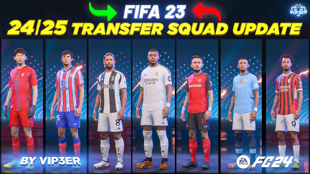 24/25 Squad Update V2 For FIFA 23 (New Managers - Players - Transfers - Promoted Teams)