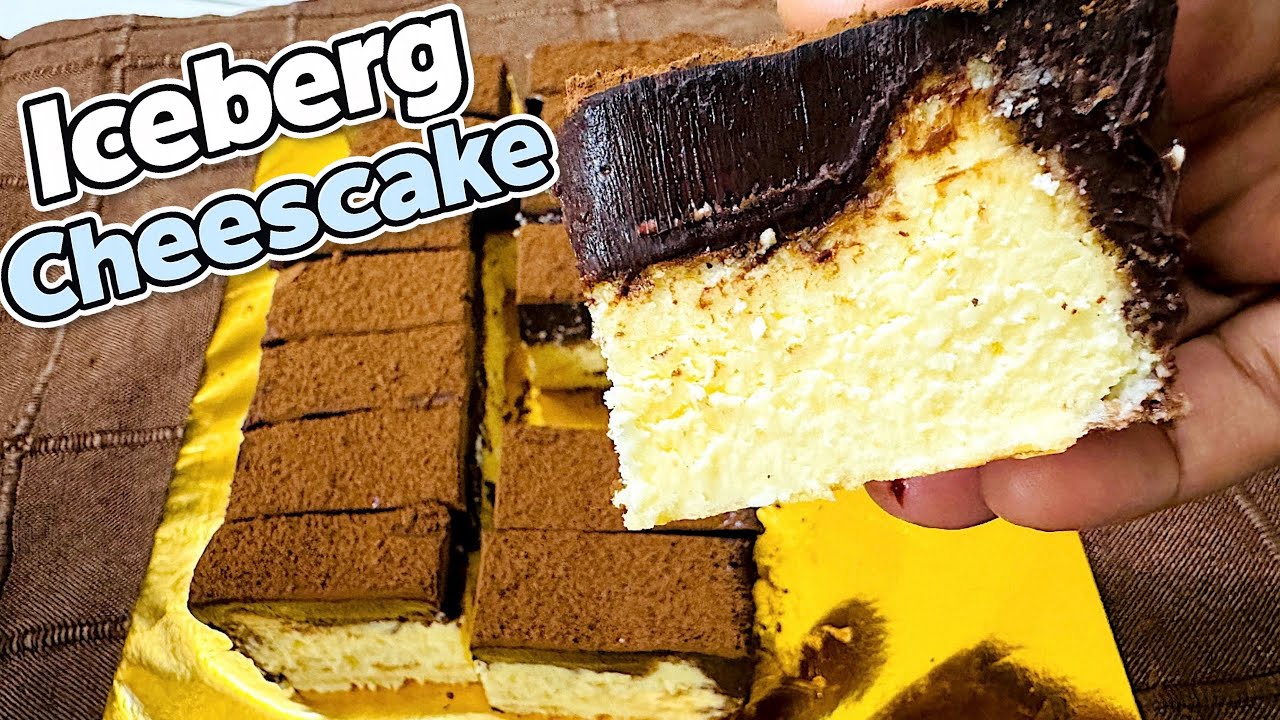 Iceberg Cheesecake Resepi Viral | Burnt Cheesecake with Chocolate Topping Recipe