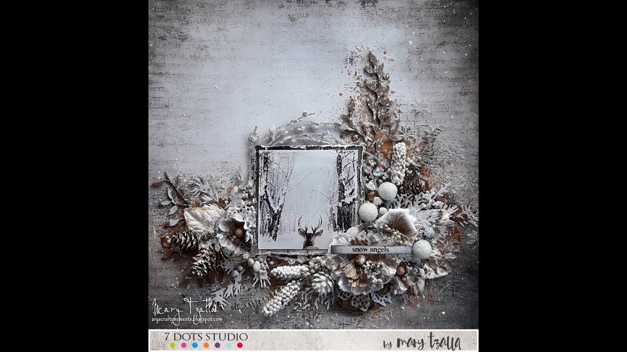 7Dots Studio Christmas YouTube Hop - Mixed Media Layout 