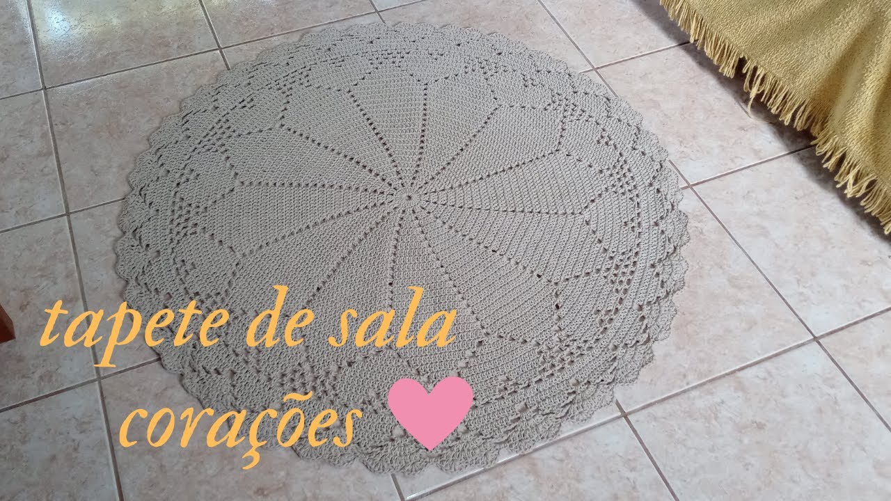 Vlog completo Tapete de sala corações ❤️ #crochet #barbantes #tapetedecrochê 