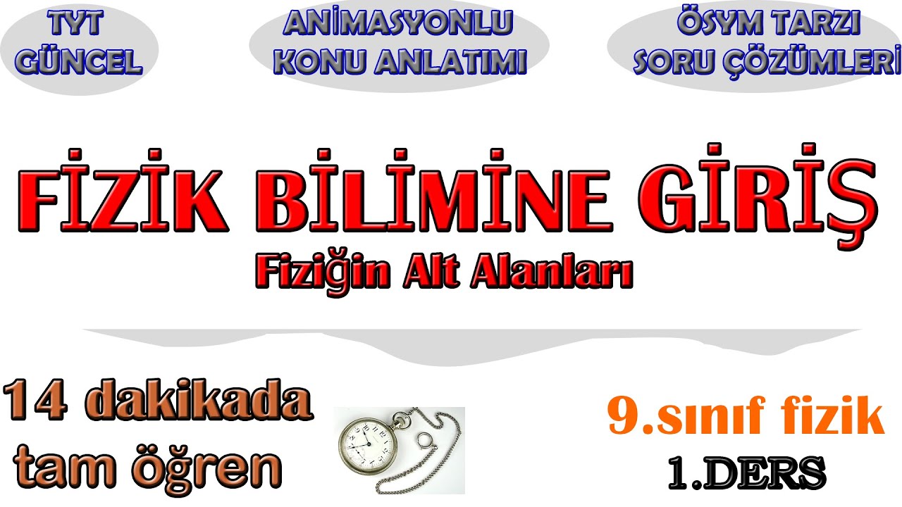 fizik bilimine giriş (fiziğin alt alanları)