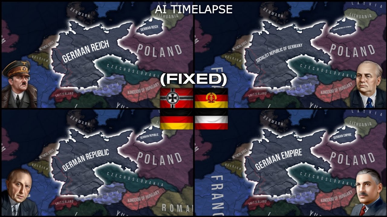 Which GERMANY Can WIN Under EACH IDEOLOGY? (Fixed) [HOI4 AI Timelapse]