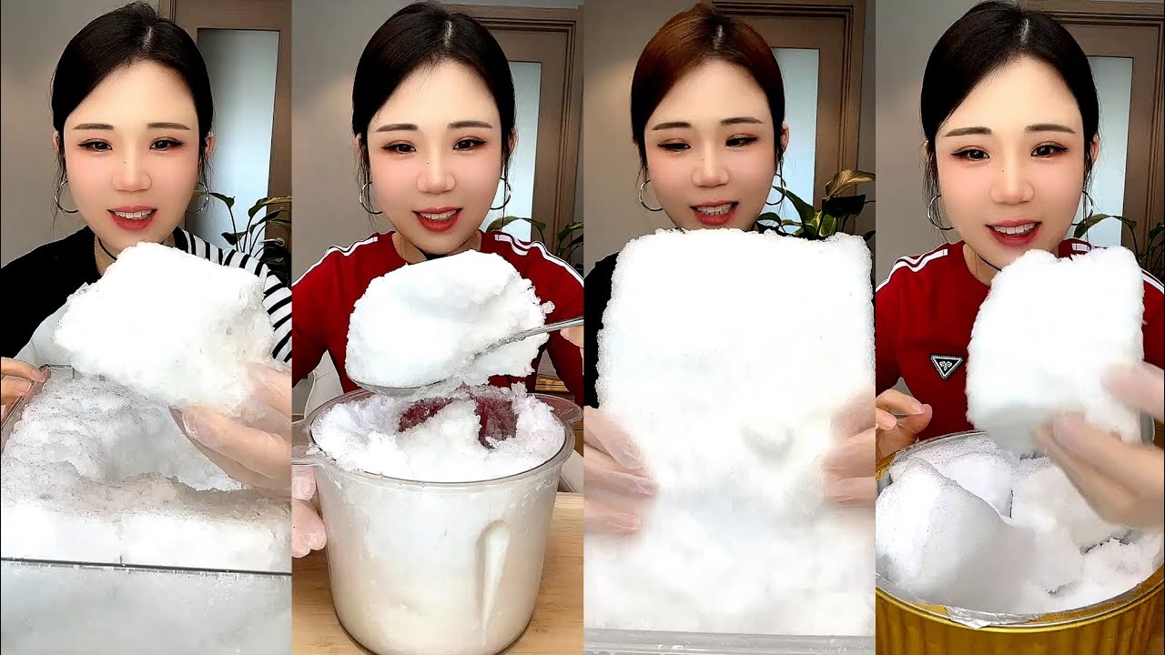 SOLO YY 🧊/ ASMR WHITE ICE / SOFT ICE / SHAVED ICE / FREEZER FROST EATING 