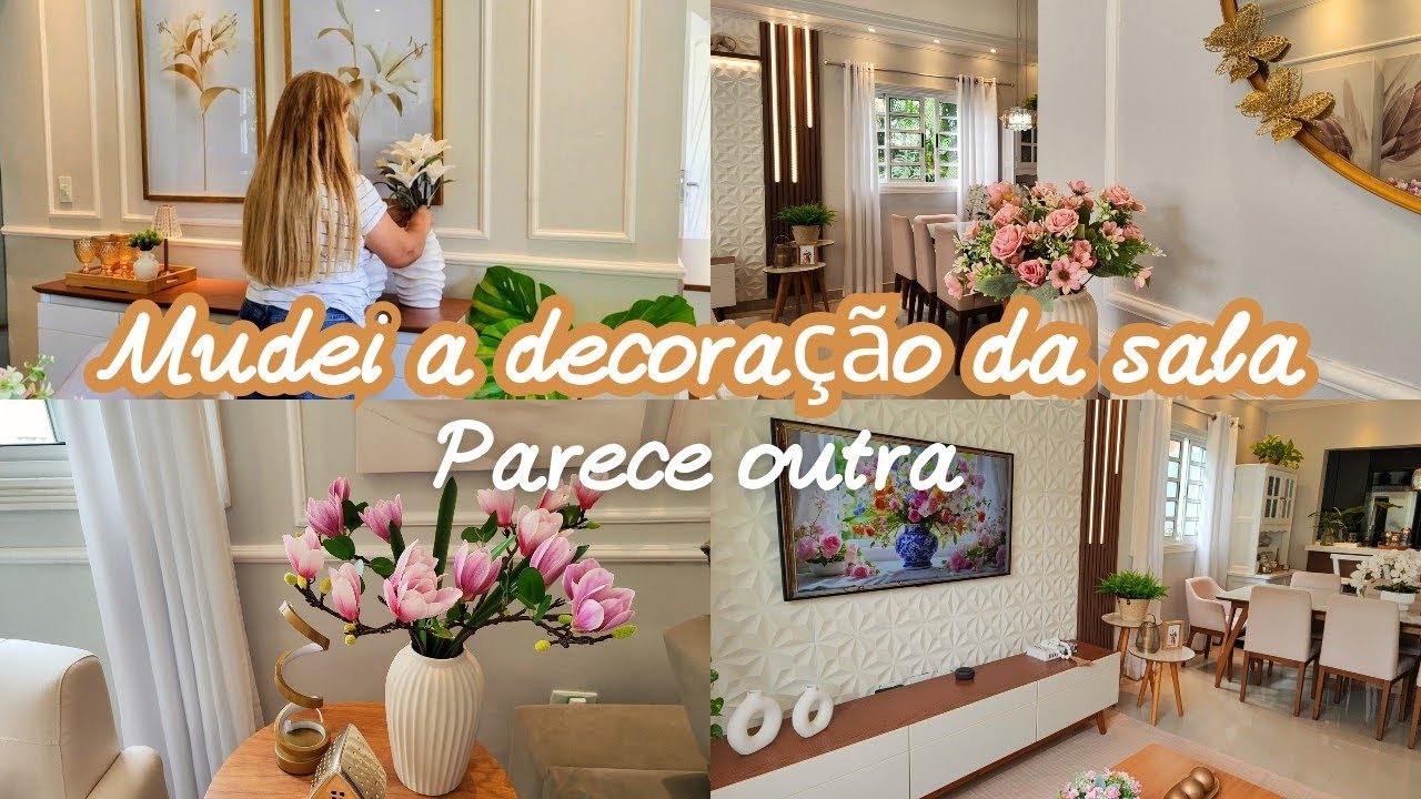MUDEI A DECORAÇÃO SALA | PARECE OUTRA SALA| ANTES E DEPOIS 