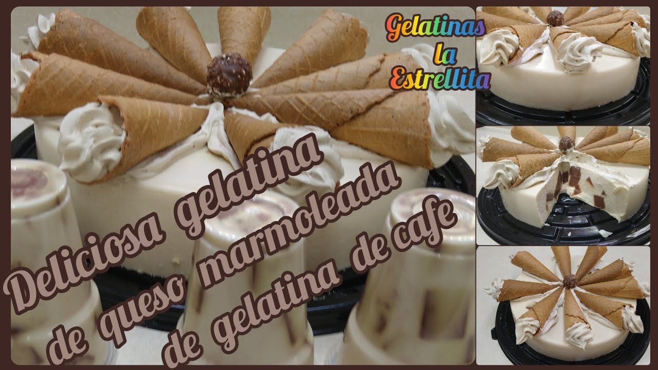 DELICIOSA GELATINA DE QUESO CREMA MARMOLEADA DE  GELATINA DE CAFE!😍 DELICIOSO POSTRE!! 😋