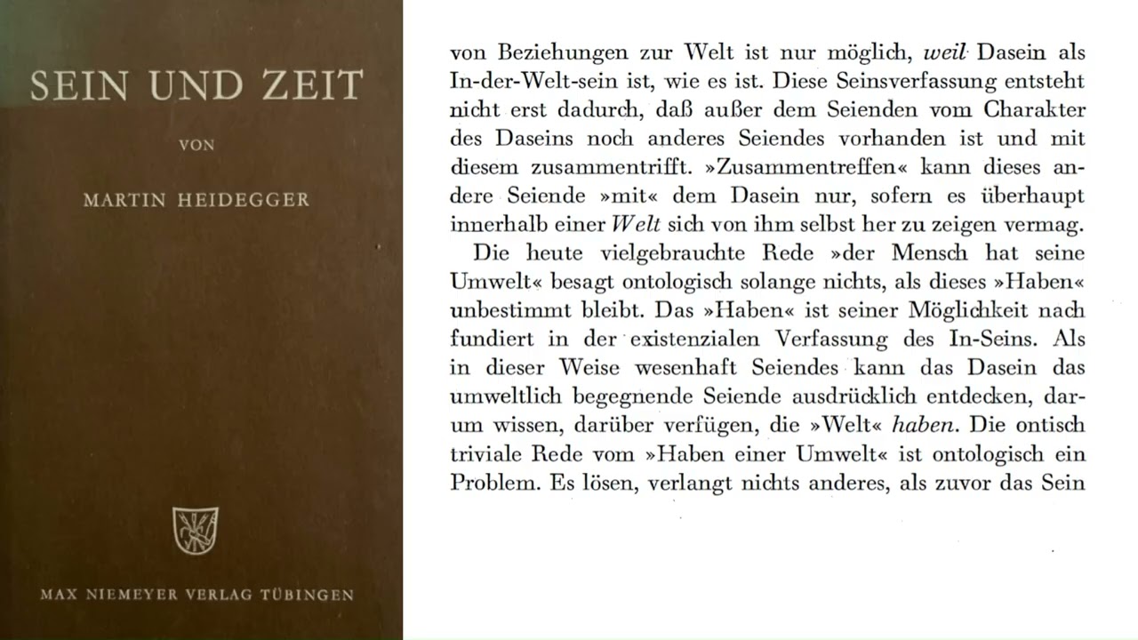 Heidegger | SEIN UND ZEIT | I. Abschnitt: Kapitel 2 | § 12 (2/2)