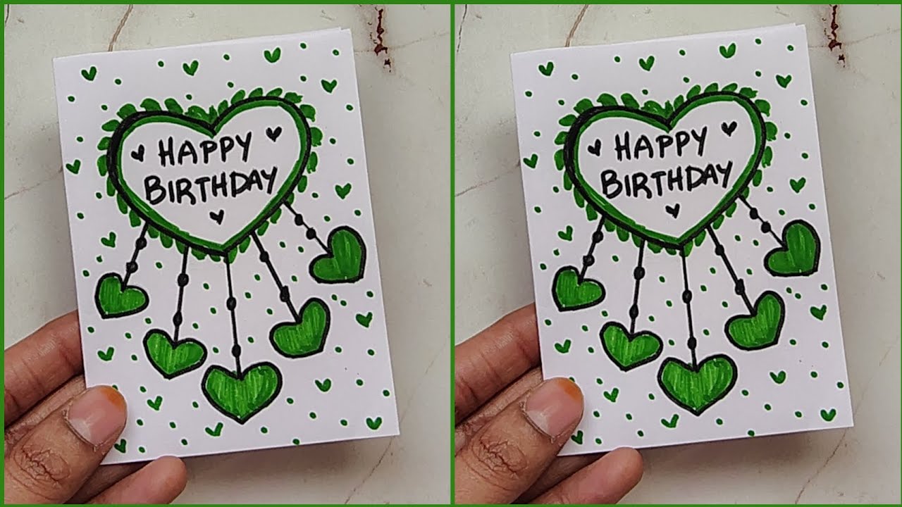 Easy and Simple White paper birthday greeting card/How to make easy Birthday Greeting Card/diy card