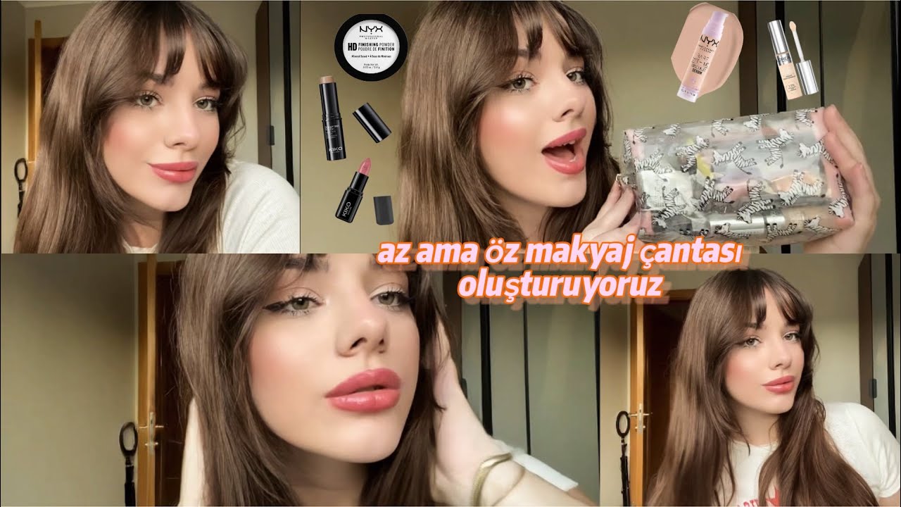 AZ AMA KALİTELİ MAKYAJ ÇANTASI HAZIRLIYORUZ|KİKO-NYX-LOREAL|Clean Girl Makeup 