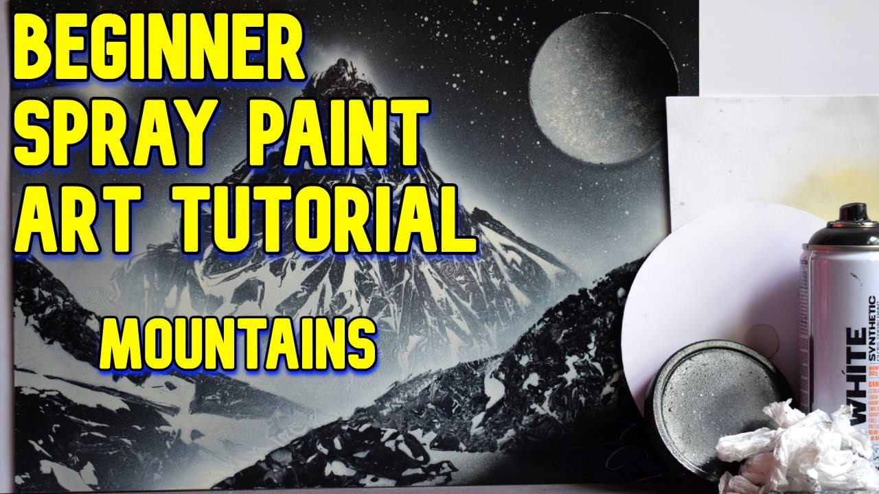 BEGINNERS Spray Paint Art Tutorial - Episode 06 (Mountains)
