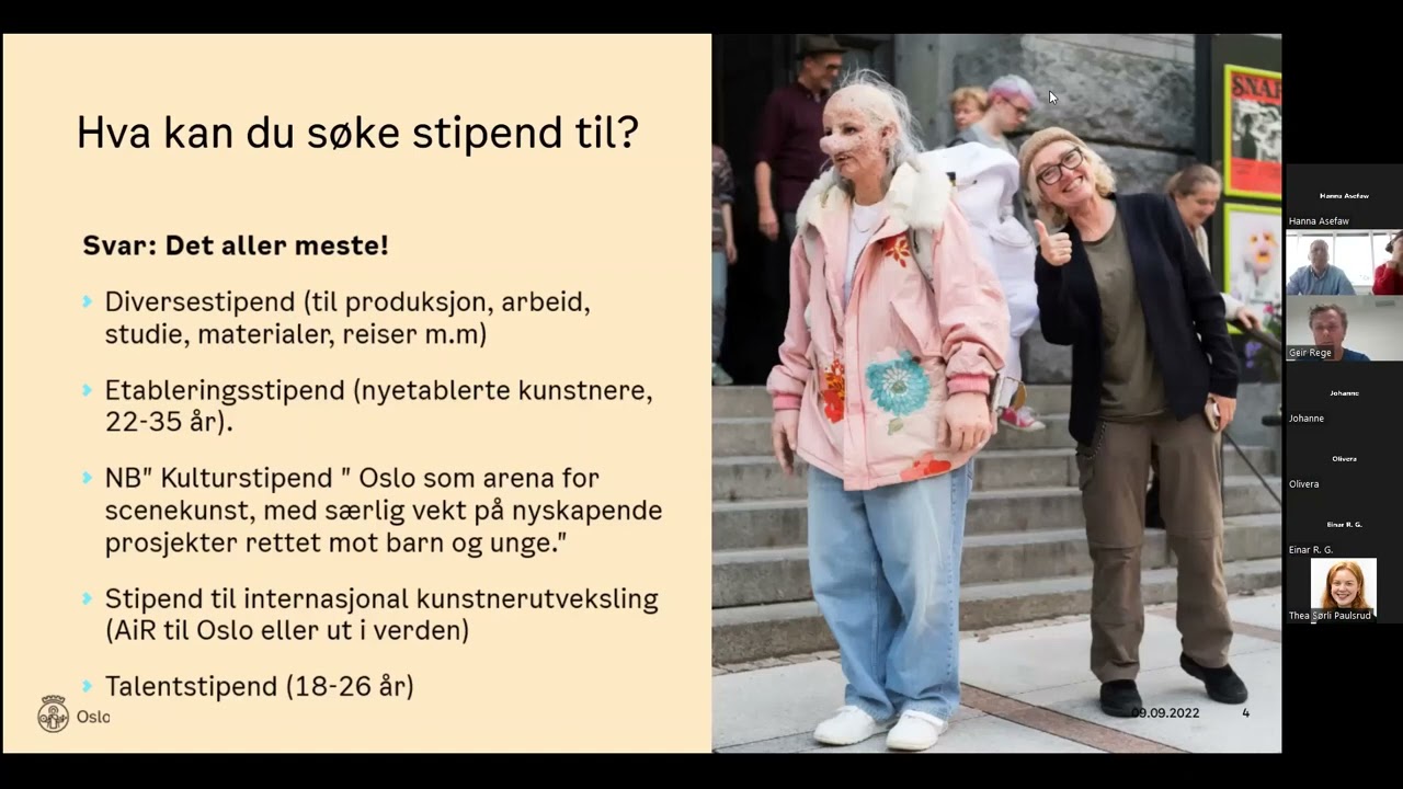 Kulturetatens tilskudd og stipendordninger 2022.
