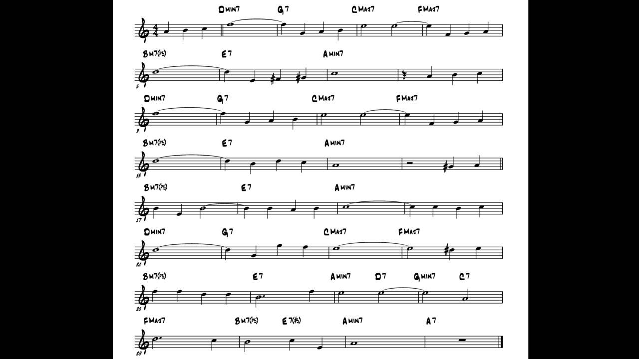Autumn Leaves Play along - Backing track (Bb key score trumpet/tenor sax/clarinet)
