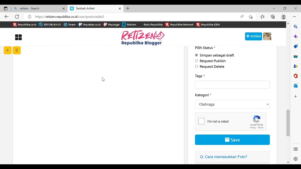 Cara Membuat Akun Di Retizen dan Mengisinya
