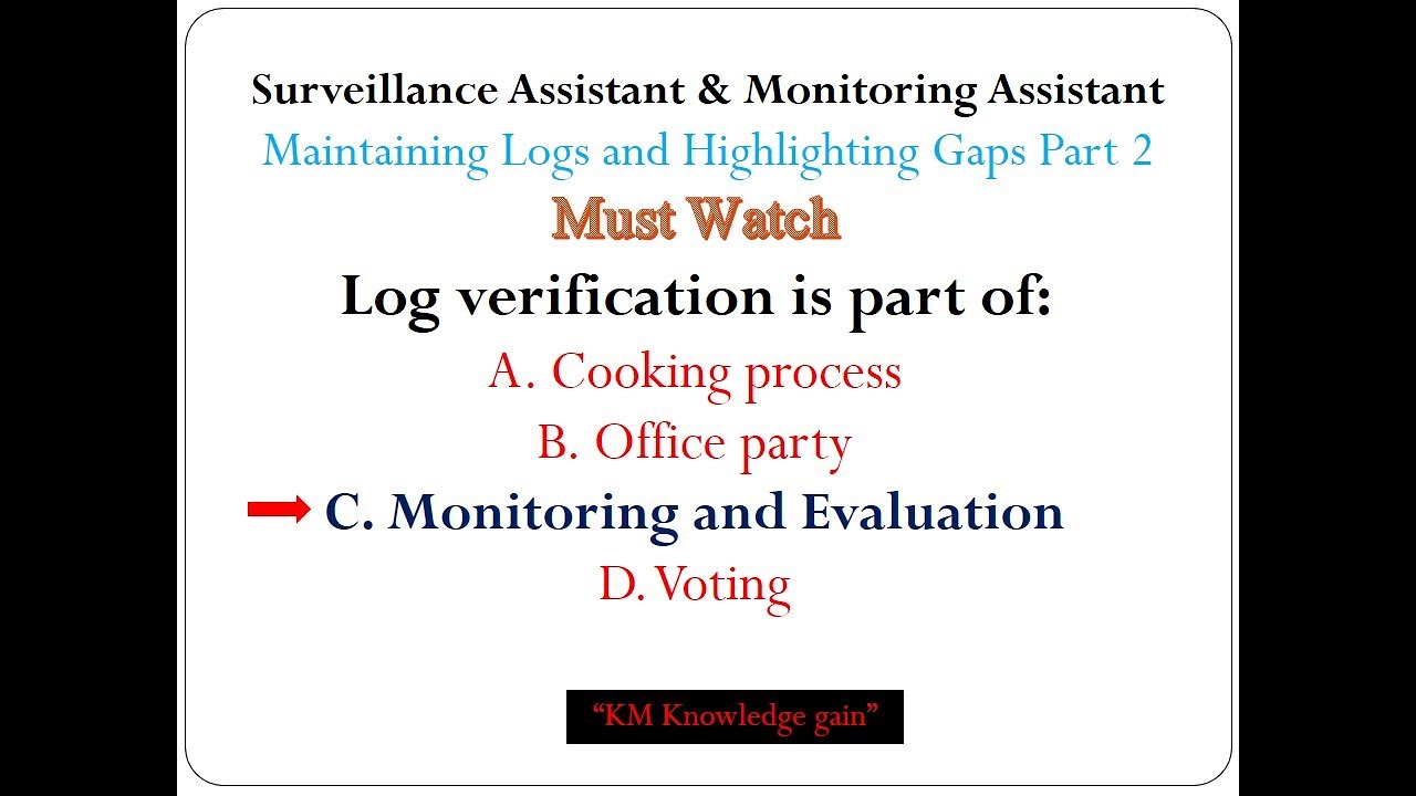 Maintaining Logs & Highlighting Gaps | Part 2 | Surveillance & Monitoring Assistant Preparation 2025