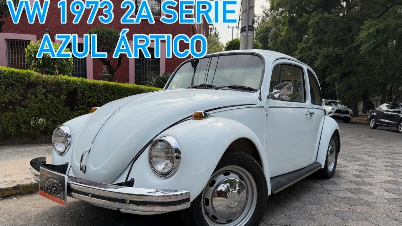 VW Sedán 1973 2a serie Azul Ártico placas auto antiguo de venta en @autoconceptousedcars 
