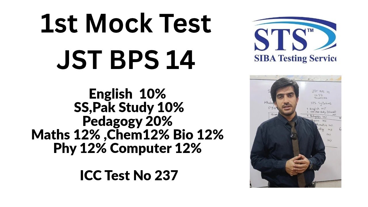 1st Mock Test | JST BPS 14 | Syllabus 2026 | STS IBA | Imran Sarwar | 1237 Vacancies | 