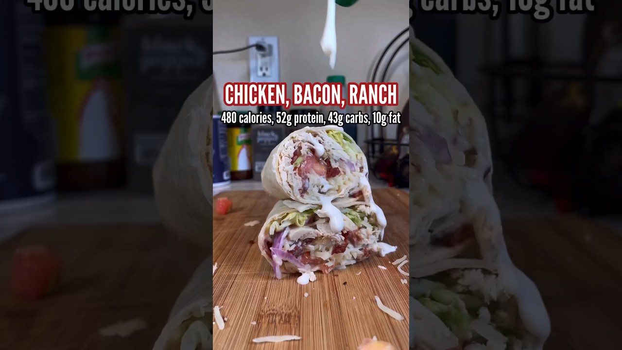 CHICKEN BACON RANCH WRAP #weightloss #food #cooking #mealprep