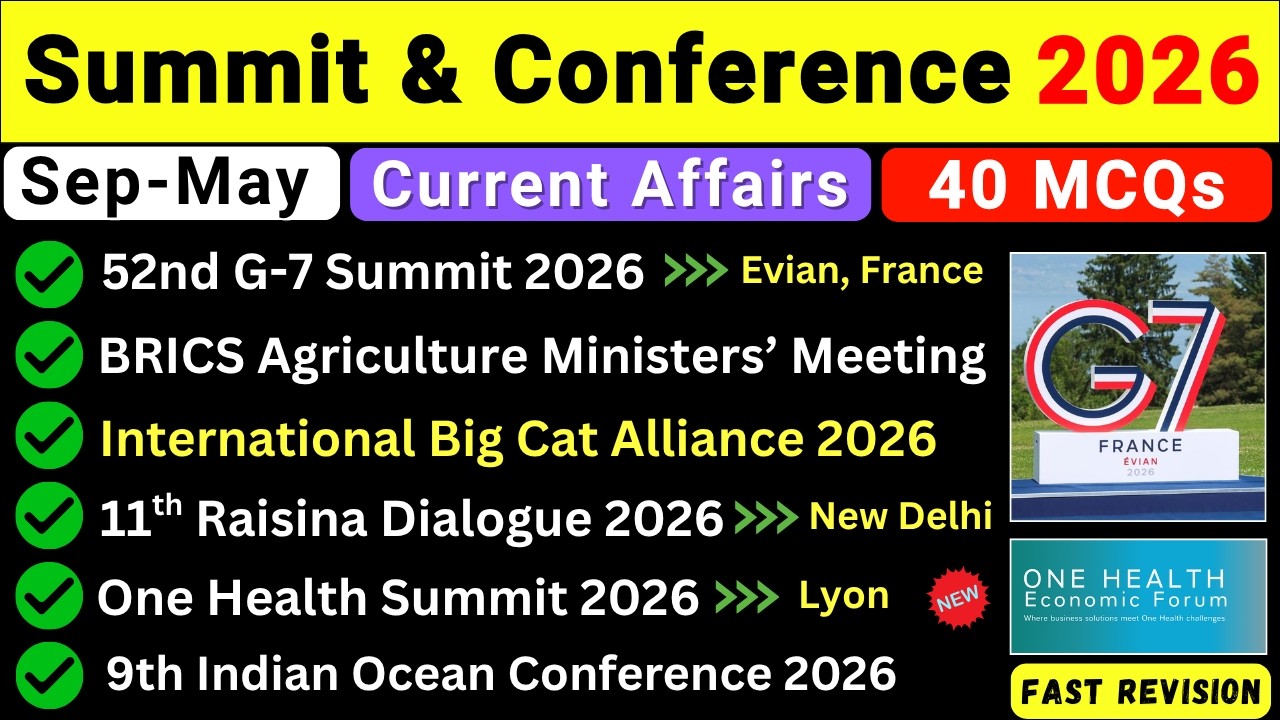 Summit 2026 Current Affairs | Summits and Conferences 2026 | Current Affairs 2026