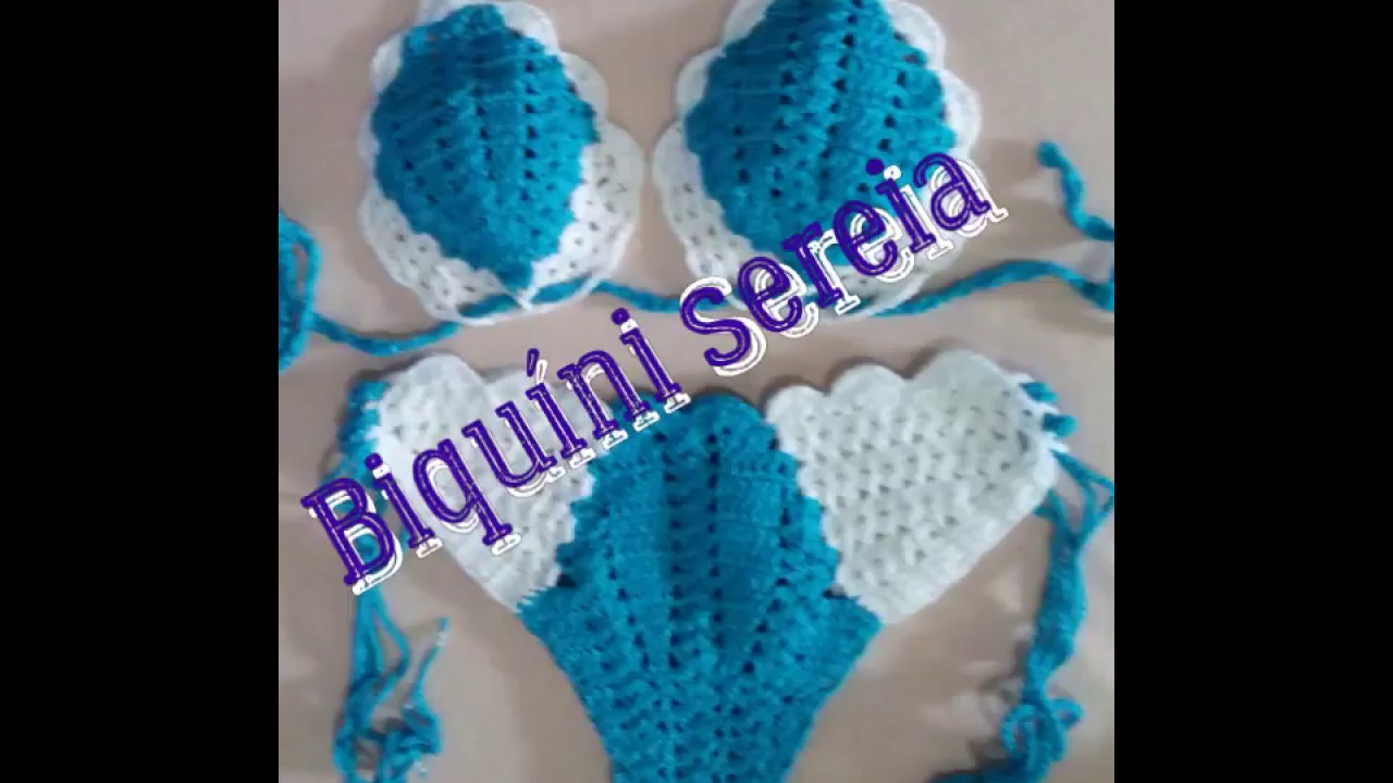 #Biquíni #sereia #crochet                Biquíni sereia (tamanho P) parte de cima
