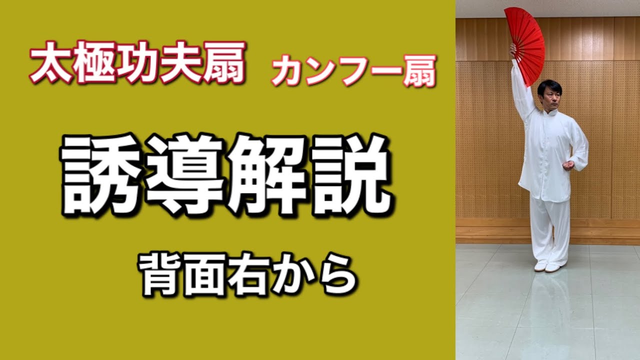 太極拳  太極功夫扇（カンフー扇）　誘導解説背面右から 　竹内太極拳
