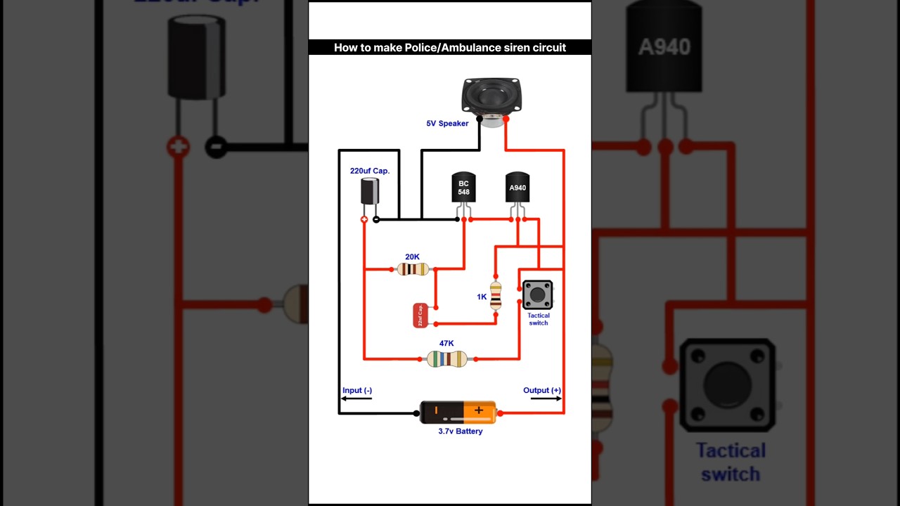 How to make Police/Ambulance siren circuit #electrical #electric #electronic #circuitdiagram