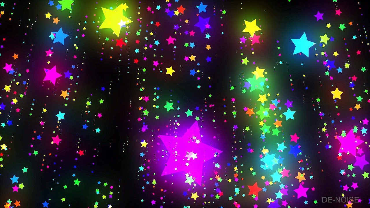 4K - Beautiful Rain Of Colorful Falling Stars Animation Loop Screensaver Background | NO SOUND