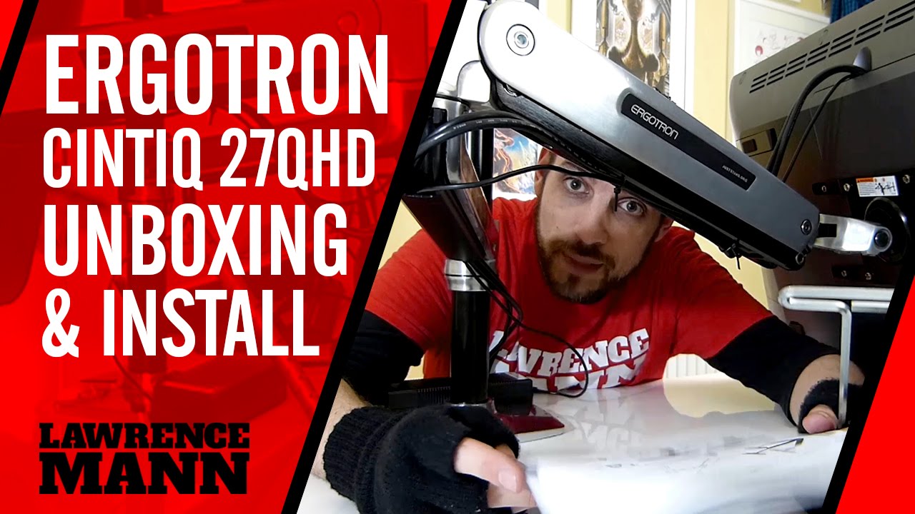 Ergotron LX Sit Stand Desk Mount LCD Arm unboxing & installation for Wacom Cintiq 27QHD Touch